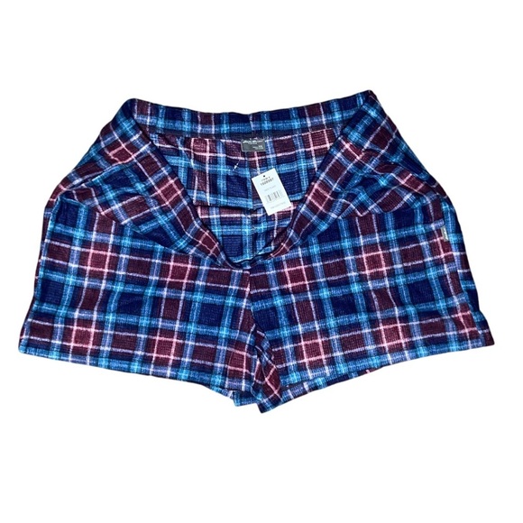 NWT Eddie Bauer Waffle Fleece Plaid Sleep Lounge Shorts Size XXL - Picture 4 of 5